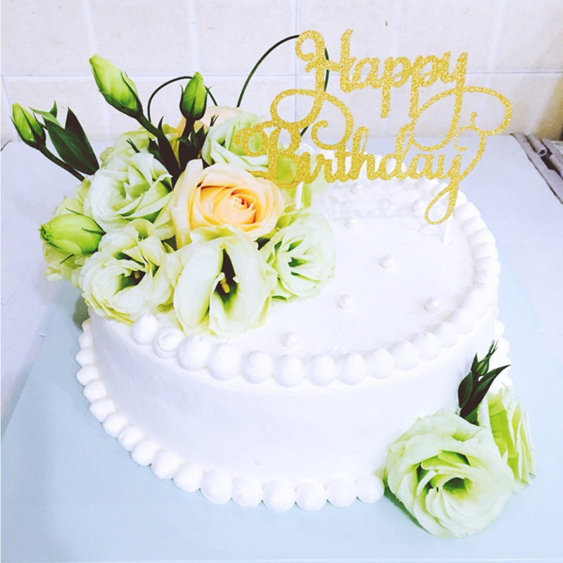 English happy birthday cake flag cake insert for decorating birthday cakes