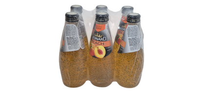 Assorted Leonard Basil Drinks by Nut Fusion in a 6-pack case, featuring natural, refreshing basil beverage flavors.