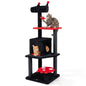 Gothic-style 57-inch cat tree with padded perch and spider toy by GBruno Store, featuring multiple levels for climbing and lounging.