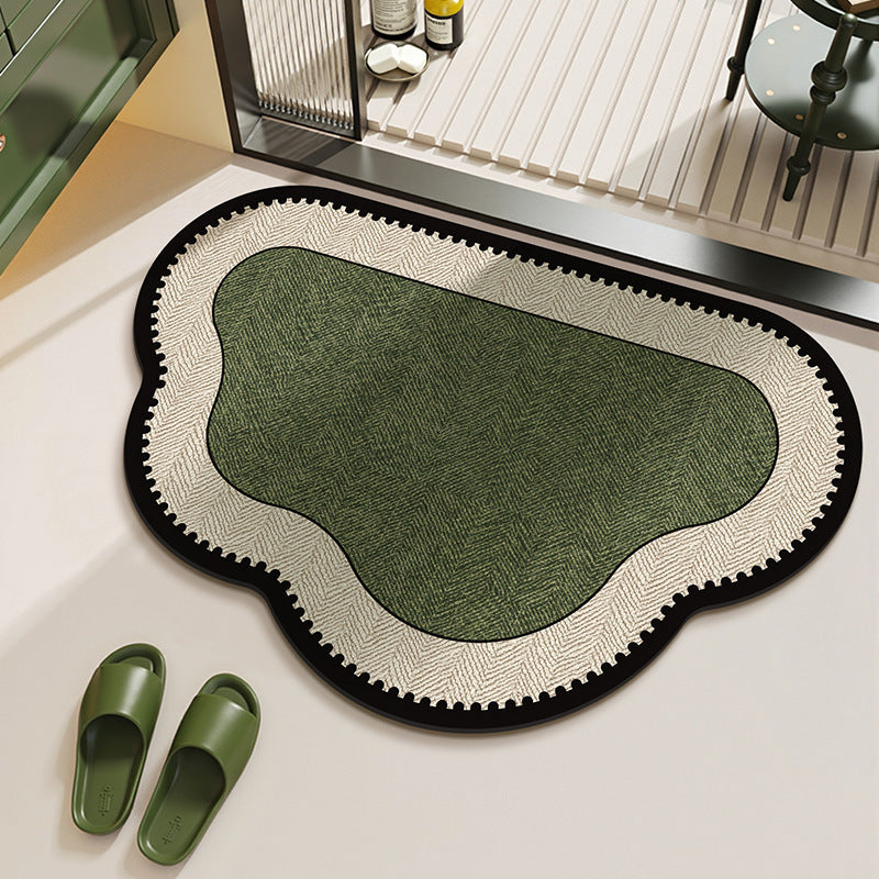 Water-absorbent non-slip quick-drying shower mat with textured surface and neutral design