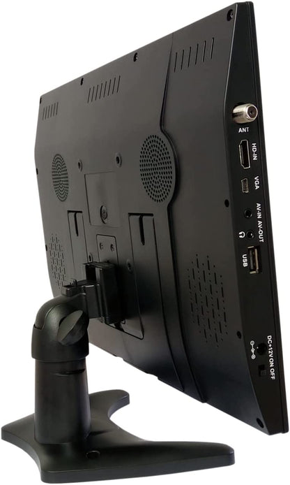 Naxa portable 14.1-inch 12V AC/DC TV and digital multimedia player showing screen with multimedia interface