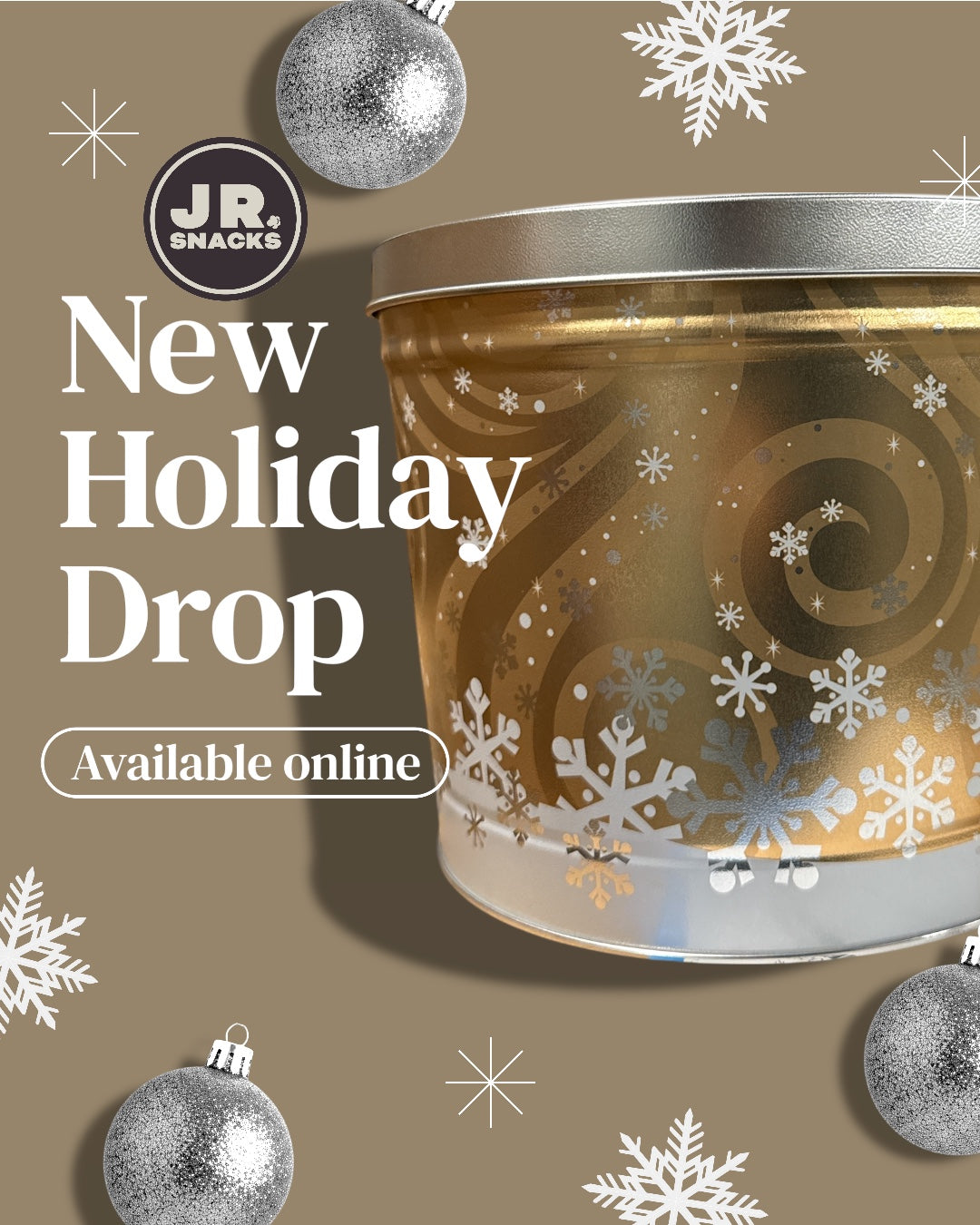 Junior Snacks Holiday Mix by Junior Snacks Company with colorful snack assortment in festive packaging.