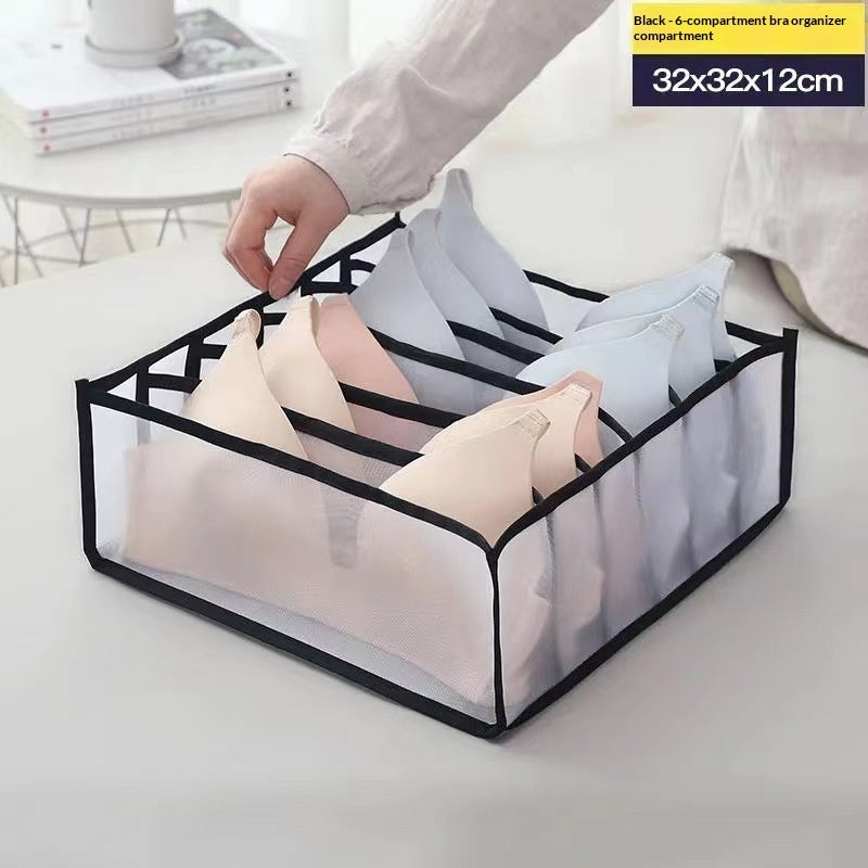 Underwear storage box made of non-woven fabric with multiple compartments
