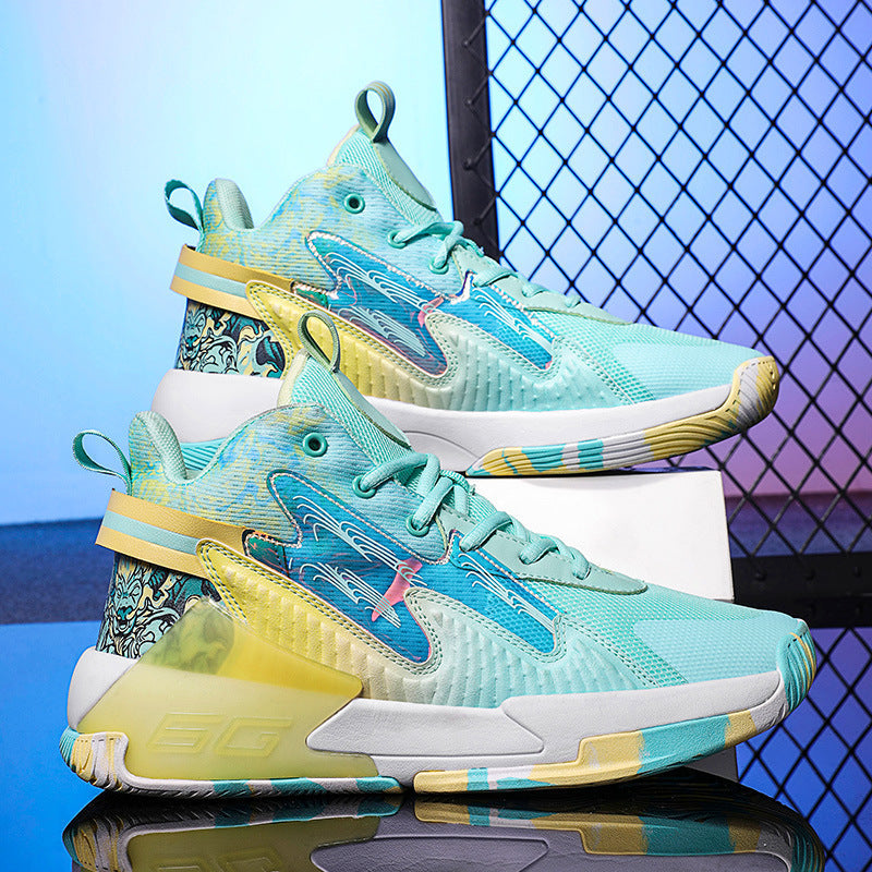 Luminous high-top basketball shoes by My Store in a sporty design with cushioned ankle support