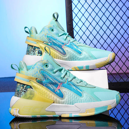 Luminous high-top basketball shoes by My Store in a sporty design with cushioned ankle support