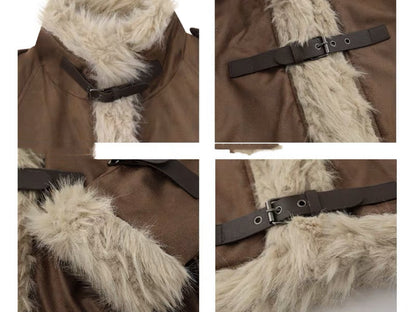 Retro lamb fur coat for women, featuring a plush texture and classic silhouette