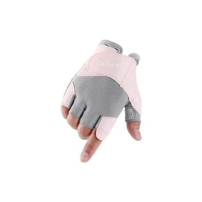 Lightweight breathable half-finger cycling gloves for men and women, ideal for hiking and fitness workouts