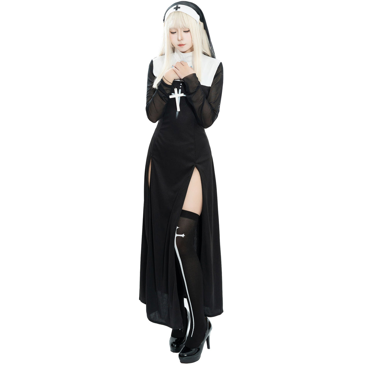 Women's Halloween nun role-playing wear costume by My Store