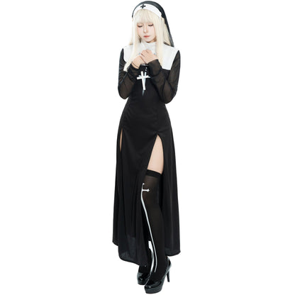 Women's Halloween nun role-playing wear costume by My Store