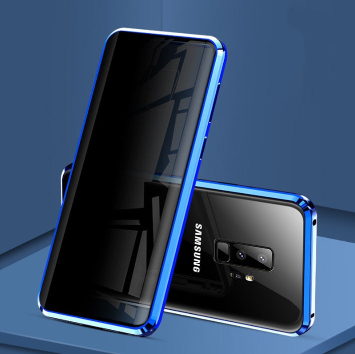 Anti-peeping magnetic phone case with privacy screen protection and magnetic closure