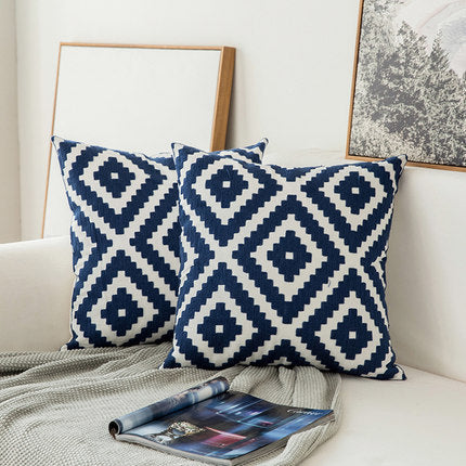 Classical embroidered home pillow cover without core, featuring elegant decorative stitching in a timeless design