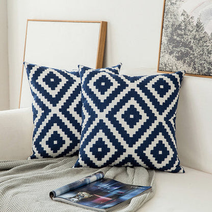 Classical embroidered home pillow cover without core, featuring elegant decorative stitching in a timeless design