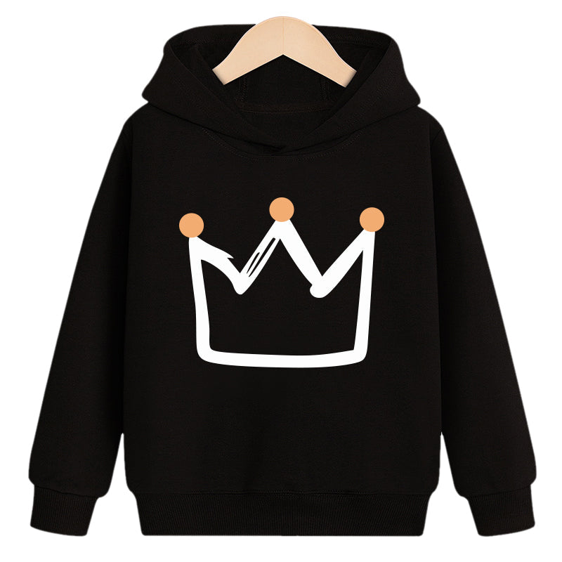 Crown hooded plus velvet sweatshirt in a soft textured fabric with a cozy hood and relaxed fit