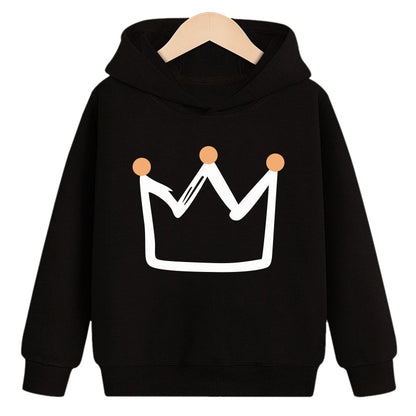 Crown hooded plus velvet sweatshirt in a soft textured fabric with a cozy hood and relaxed fit