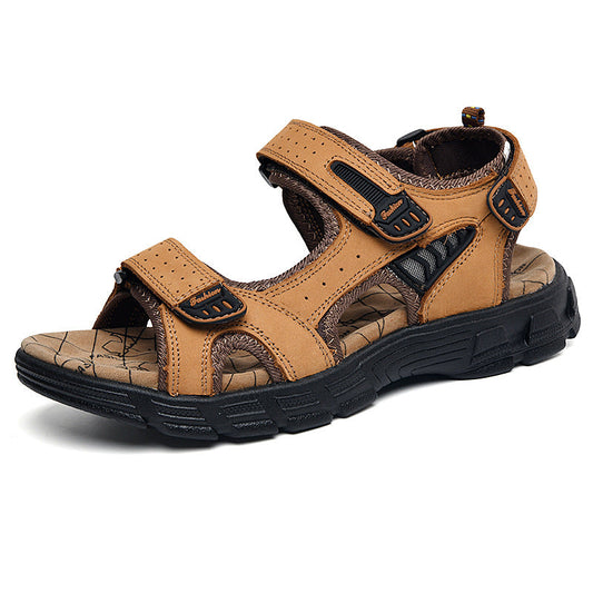 Men's outdoor openwork casual sandals with breathable cutout design for everyday wear