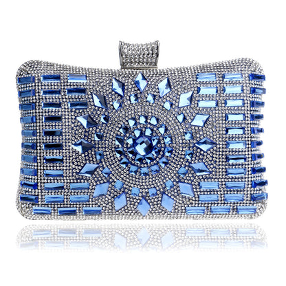Women's cheongsam luxury diamond dinner bag with sparkling embellishments and a compact rectangular design