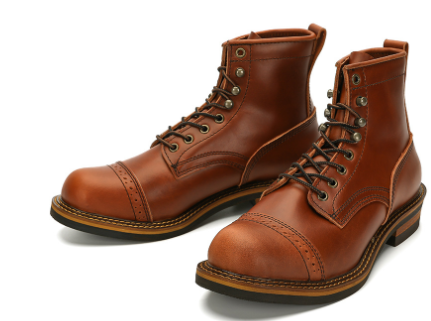 Trendy Mid-Top Leather High-Top Men's Boots