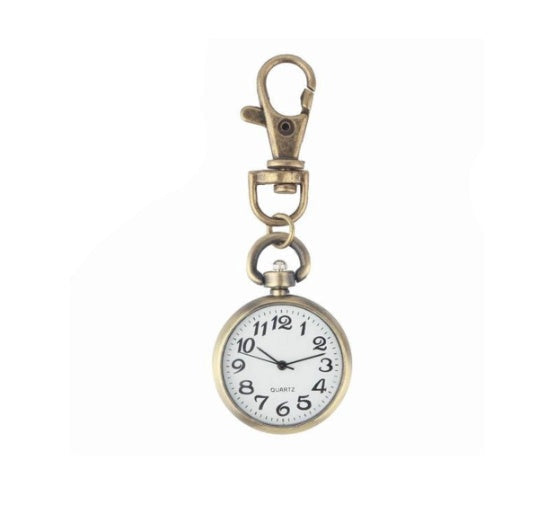 Vintage pocket watch with classic round case and chain by My Store