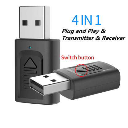 Four-in-one USB audio transmitter receiver by My Store, compact wireless adapter for sending and receiving sound