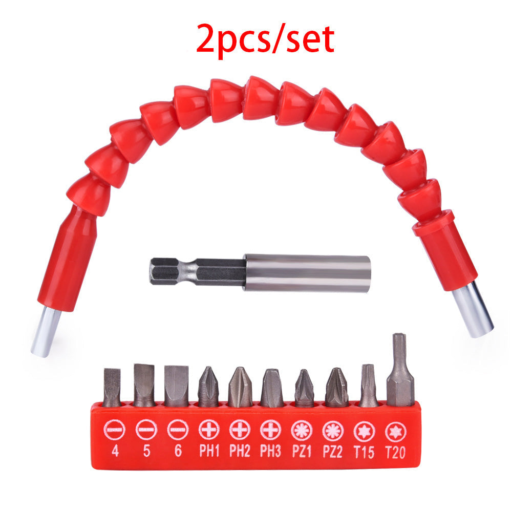 Flexible shaft drill bit holder with silver chuck and black handle, 1PC tool accessory
