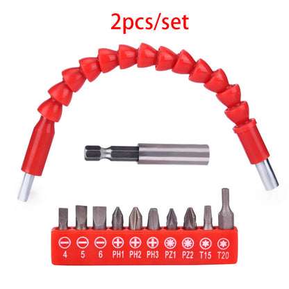 Flexible shaft drill bit holder with silver chuck and black handle, 1PC tool accessory