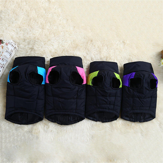 Dog autumn and winter ski suit, outdoor cotton coat vest in warm seasonal design