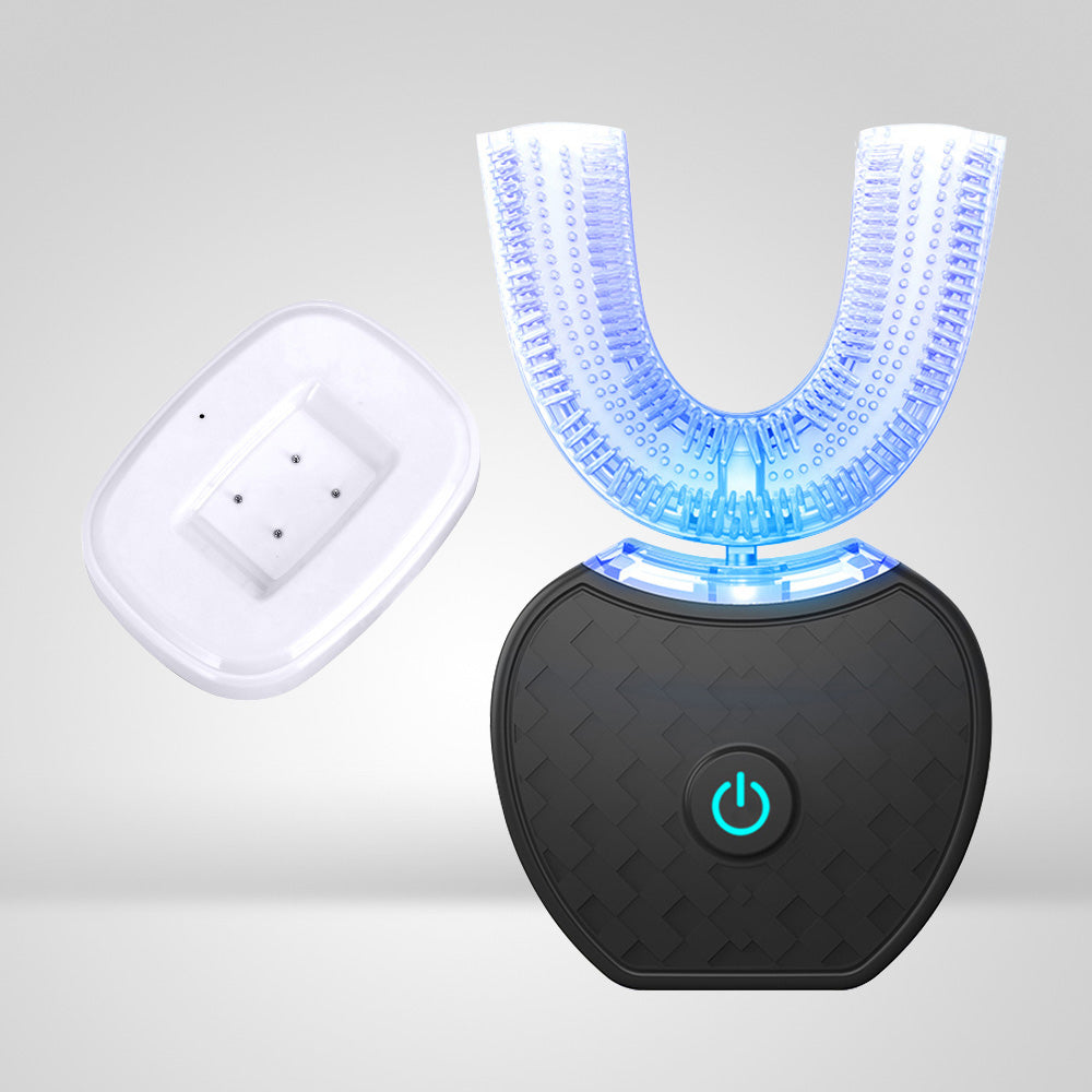 U-shaped lazy ultrasonic electric toothbrush with hands-free mouthpiece design