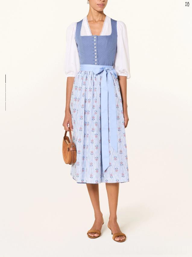Lace-up bow long French-style workwear dress in an elegant silhouette