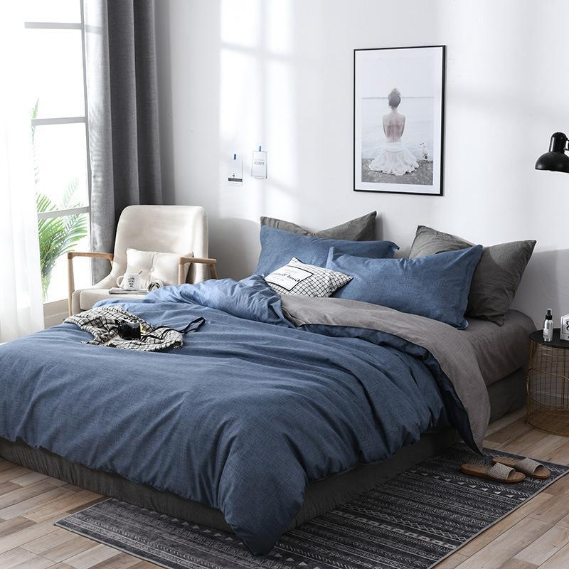 Bed sheets set with quilt and duvet cover, 4-piece bedding set in soft fabric