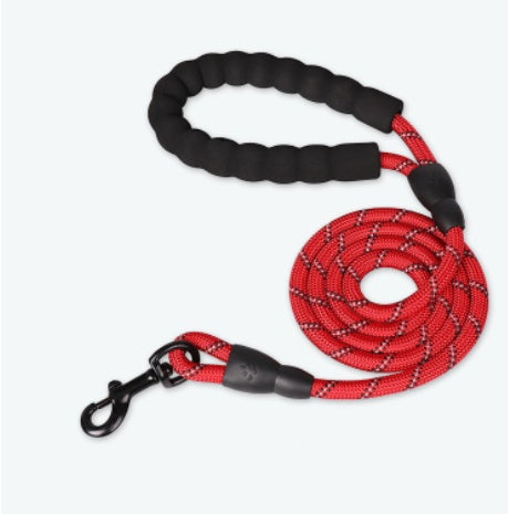 Reflective dog leash for pet supplies, shown in detail for visibility and secure handling