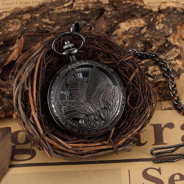 Retro classic embossed hollow-out automatic mechanical watch with visible skeleton dial and leather strap