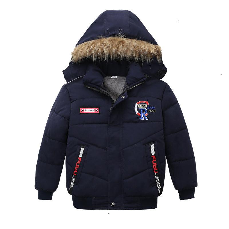 Small and medium-sized boys' cotton-padded jackets by My Store, shown in the product image