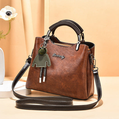 Simple retro small handbag for women in a compact, classic design
