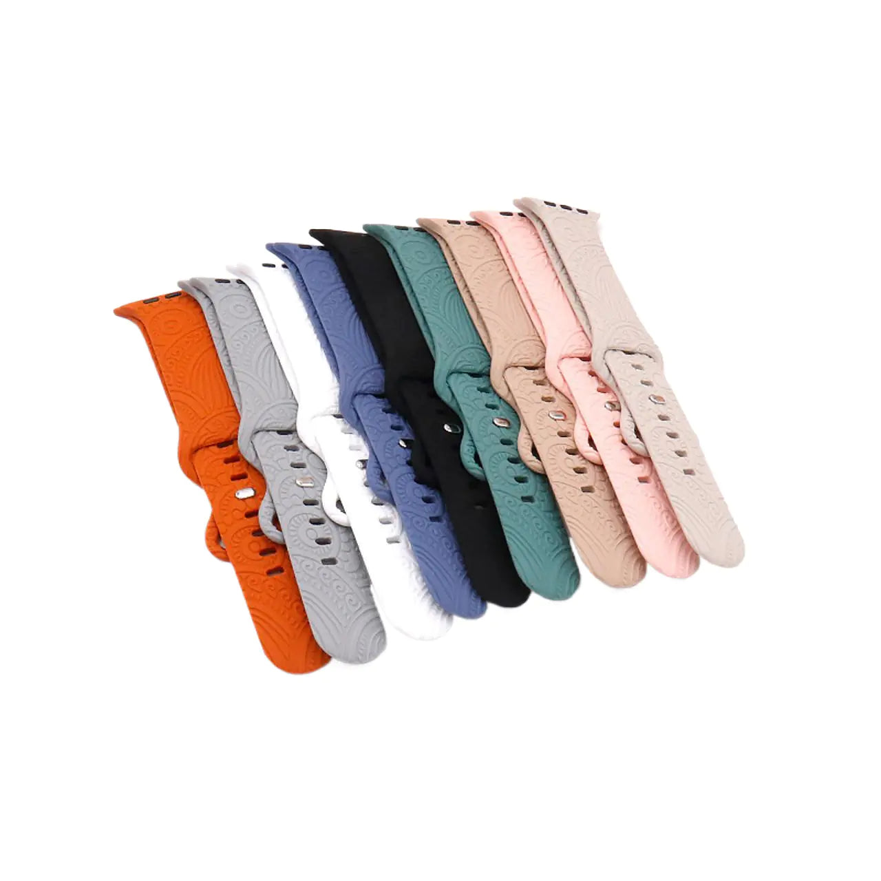 Fashionable Silicone Apple Watch Bands with Floral Design