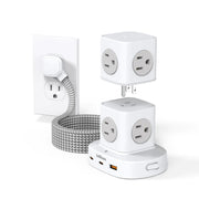 Tower Power Strip Flat Plug with 9 Outlets 3 USB (2 USB C) JcBlaon Surge Protector Power Strip Tower 5ft Extension Cord with Multiple Outlets Office Desk Supplies Dorm Essentials