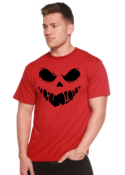 Spun Bamboo Halloween Boo men's short sleeve graphic T-shirt with spooky print made from bamboo viscose and organic cotton.
