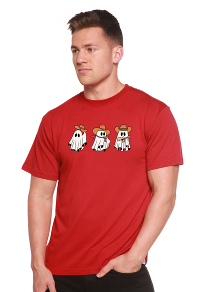 Men's cowboy ghost graphic T-shirt by Spun Bamboo, made from bamboo viscose and organic cotton with short sleeves.