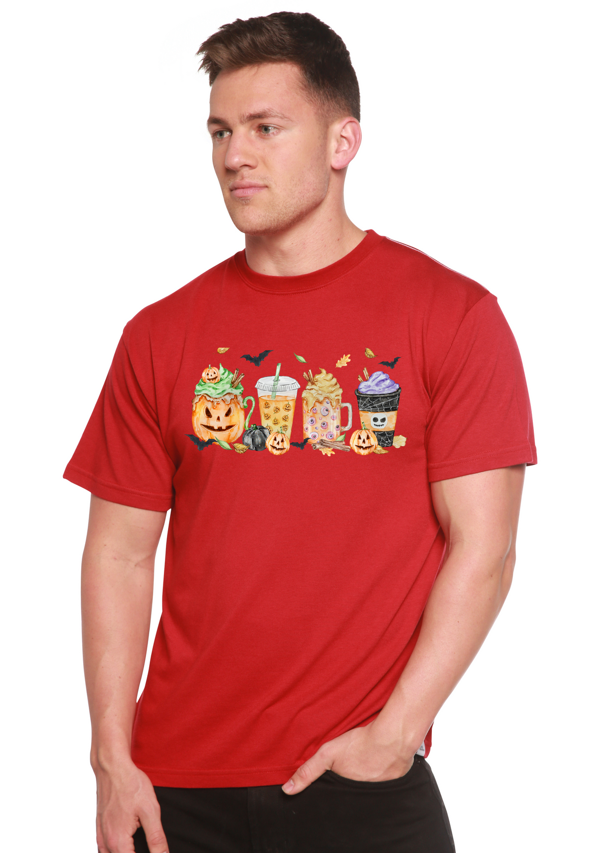 Men's Halloween graphic T-shirt by Spun Bamboo featuring a printed design on bamboo viscose and organic cotton short sleeve tee.