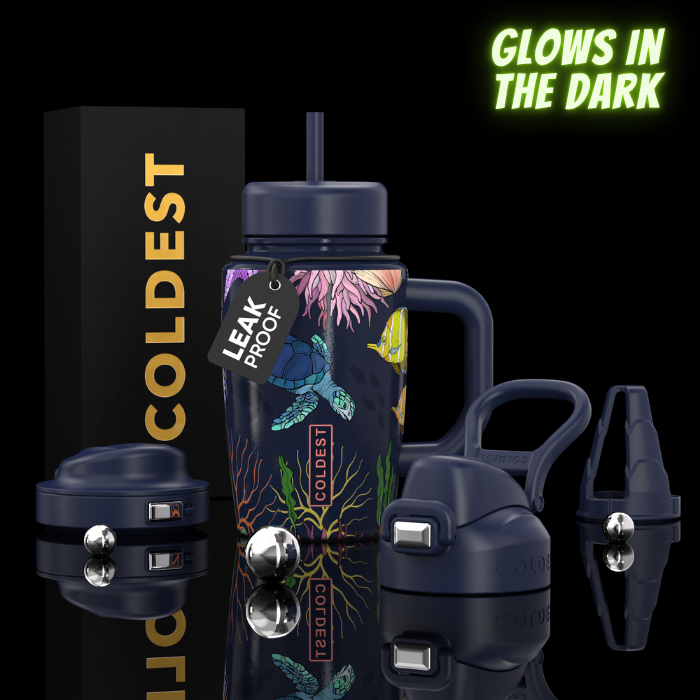 Coldest Limitless Ultra v8 15oz insulated tumbler with black lid, featuring sleek design and durable stainless steel construction.