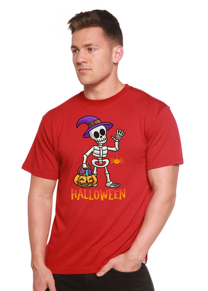 Unisex Halloween graphic T-shirt from Spun Bamboo, short sleeve, made of bamboo viscose and organic cotton with spooky print.