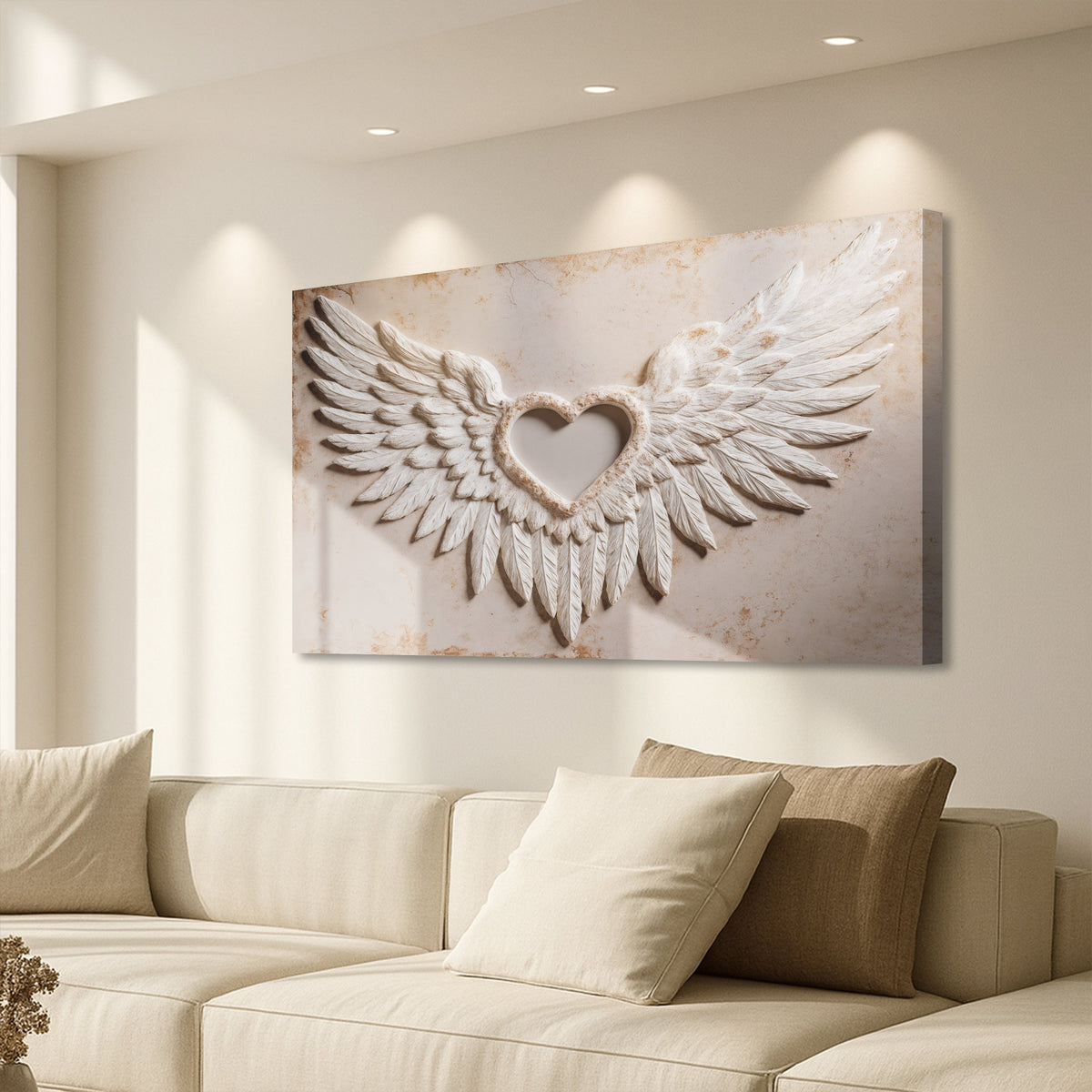 Abstract Wings of Love Canvas wall art by Tailored Canvases featuring vibrant, expressive feather and wing design on canvas.