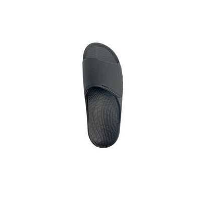 Lucky Feet Shoes men's Sovella Active Recovery Sandals in dark grey, velcro slide design for comfortable recovery footwear.