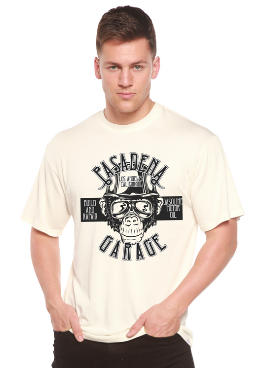 Men's Spun Bamboo Pasadena Garage graphic T-shirt in bamboo viscose and organic cotton with a bold printed design.