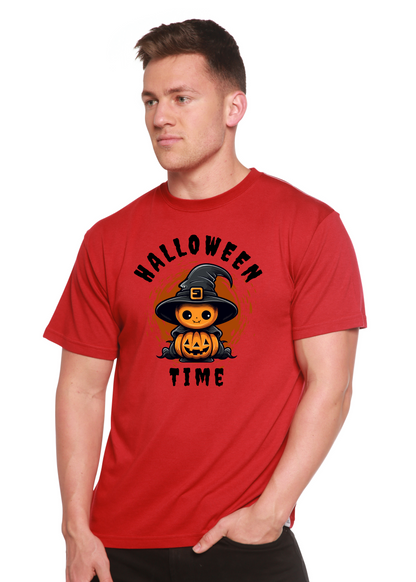 Spun Bamboo men's short sleeve graphic T-shirt made from bamboo viscose and organic cotton with Halloween-themed print.