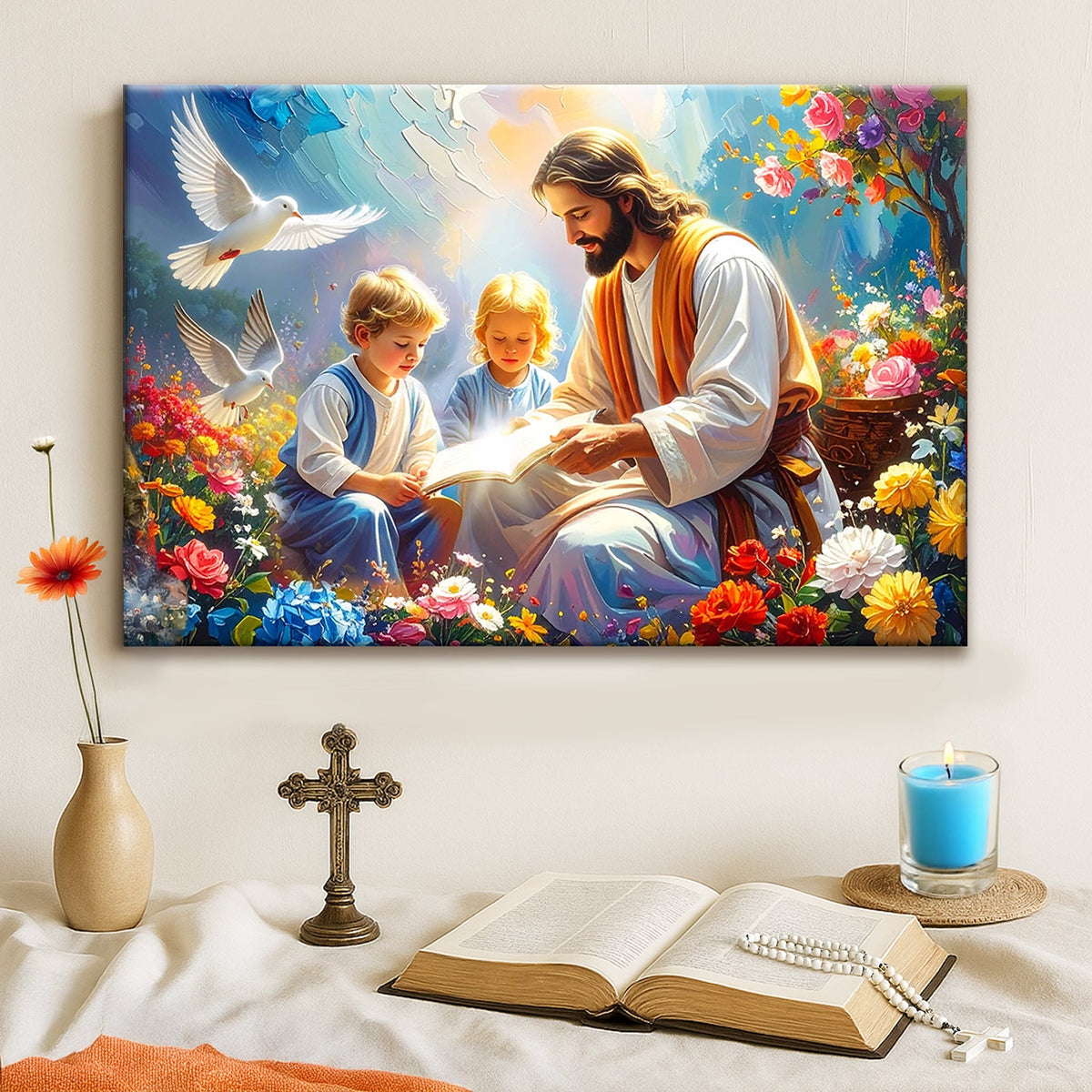 Jesus With Children Faith Wall Art IV