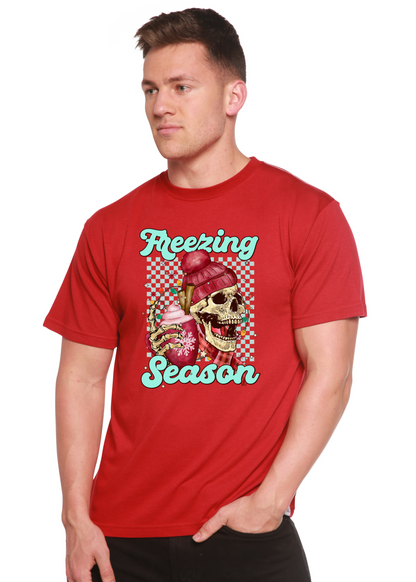 Men's printed graphic T-shirt by Spun Bamboo, short sleeve design made from bamboo viscose and organic cotton with vibrant print.