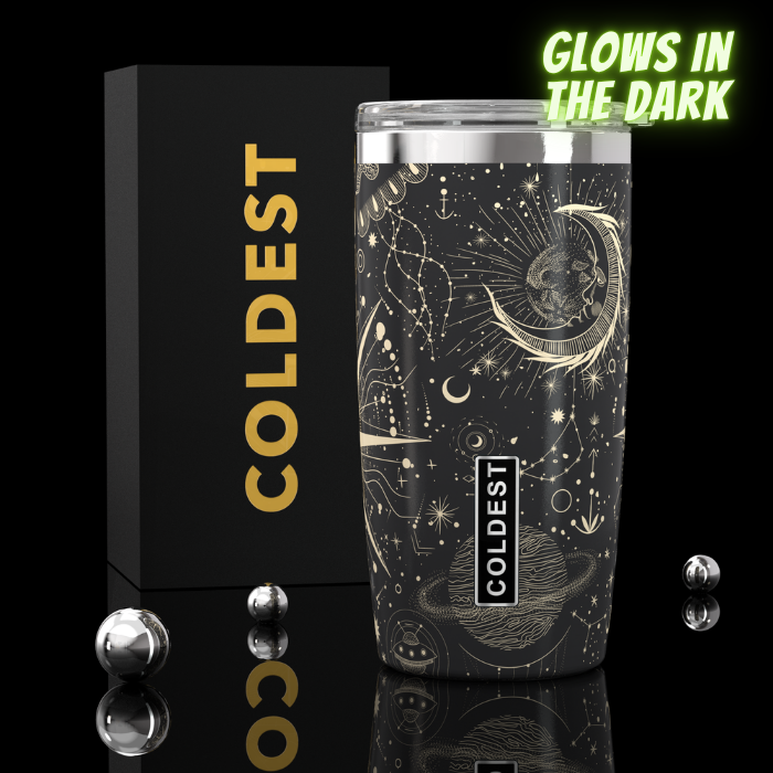Coldest 20 oz Tumbler v2 hydration bottle with black lid and stainless steel body, designed for cold drinks and durability.