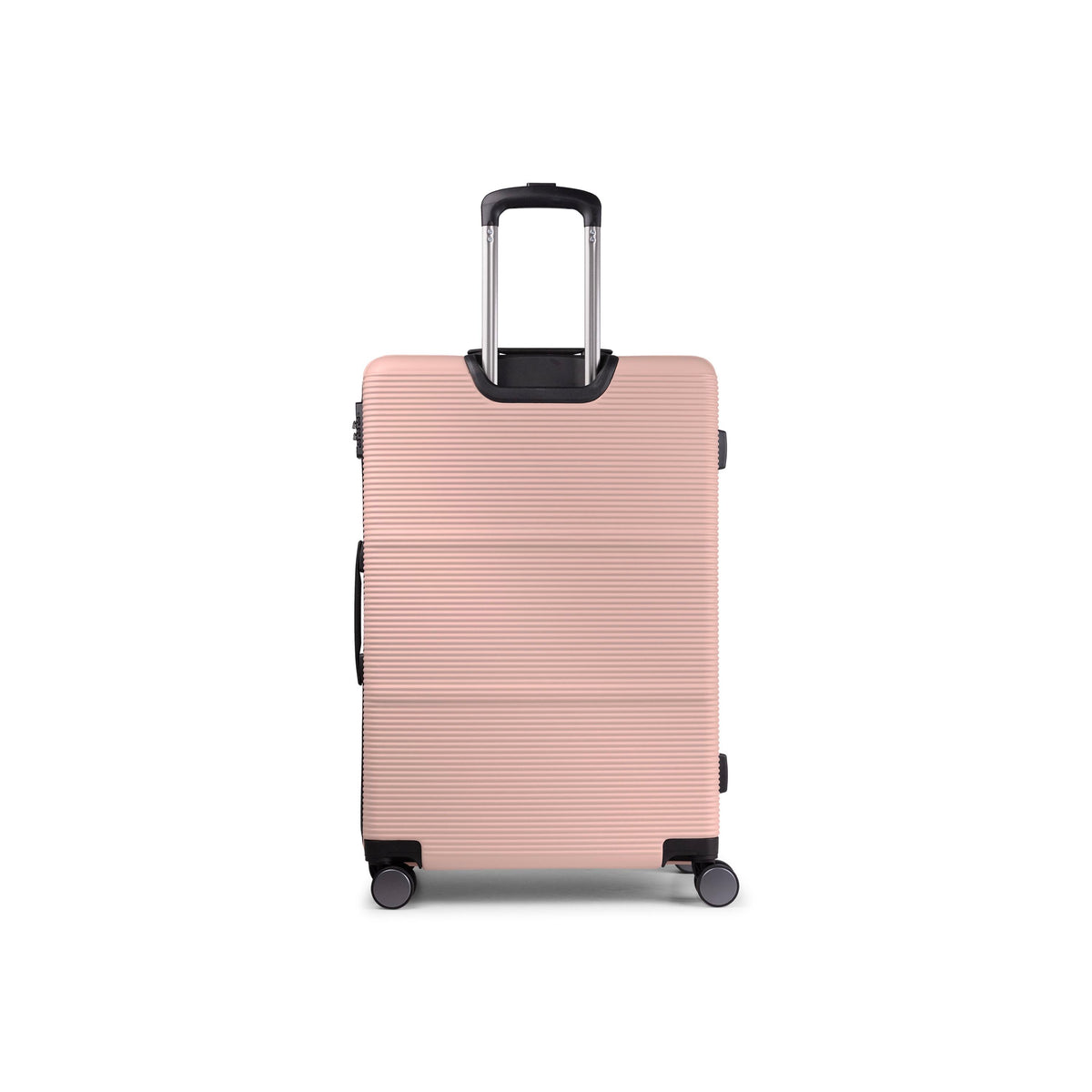 Pink Bugatti Travel Brussels Medium Check-in luggage with sturdy wheels and a sleek design for easy travel.