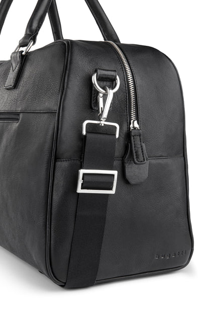 Black Colombia duffle bag by Bugatti Collections with sturdy handles and spacious interior for travel or gym use.