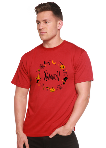 Spun Bamboo men's Halloween graphic T-shirt with short sleeves, bamboo viscose and organic cotton, featuring a spooky printed design.